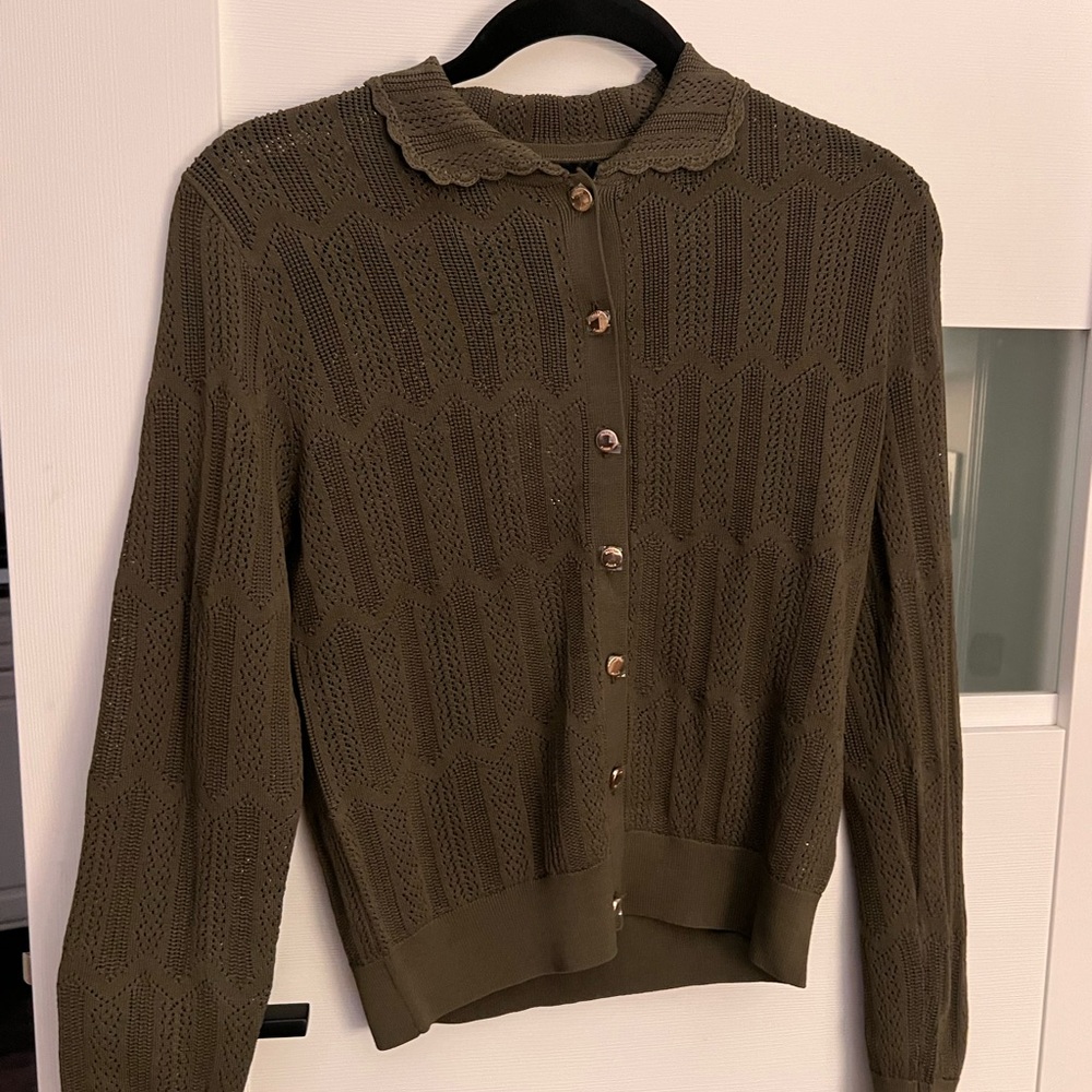 NWT Elegant Olive Knit Cardigan